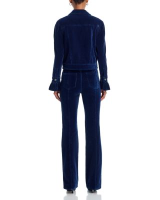 Shailen High Rise Velvet Denim Jeans in Annecy