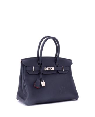  Birkin 30 Handbag Verso Togo with Palladium Hardware