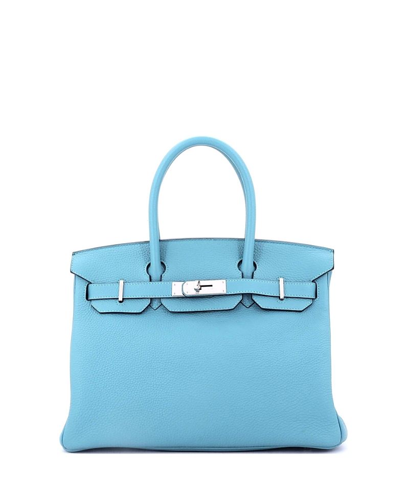 PRE-OWNED HERMES Pre-owned  Hermes Birkin 30 Handbag Blue Togo With Palladium Hardware