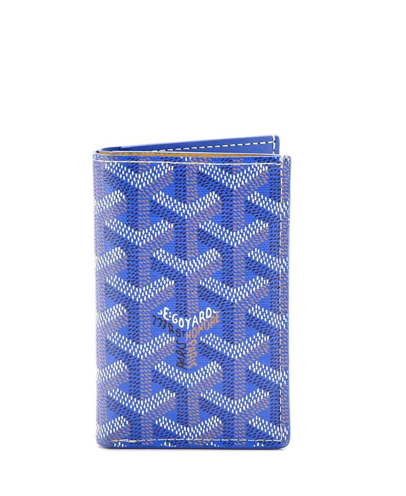 PRE-OWNED GOYARD Pre-owned Goyard Saint Pierre Card Case Coated Canvas In Blue