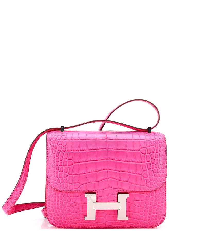 Click to view more detailed imagery on our partner's website Pre-owned Pre-owned Hermes Hermes 18 Constance Bag Matte Alligator In Pink
