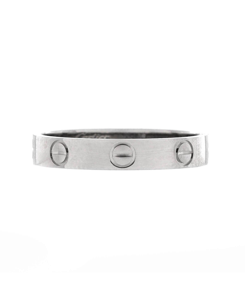 Pre-owned Pre-owned Cartier Cartier Love Wedding Band Ring Platinum In Silver