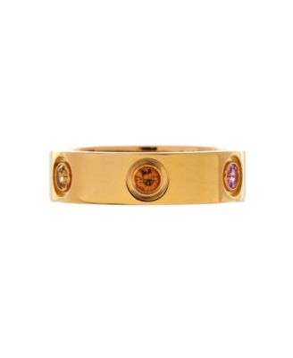  Love 6 Stone Band Ring 18K Gold with Sapphires, Amethyst, and Garnets
