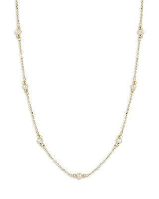 Freshwater Pearl Collar Necklace in 14K Yellow Gold, 16-18"