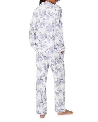 Woven Flannel Long Sleeve Long Pants Pajama Set