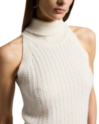 Turtleneck Sleeveless Knitted Sweater