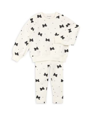 Girls' Bow Print Fleece Top & Leggings Set - Baby