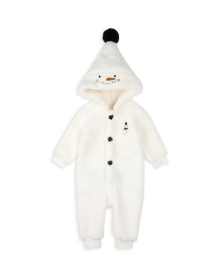 Unisex Hooded Fleece Snowman Playsuit - Baby