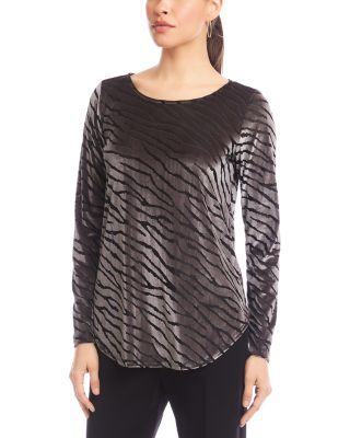 Velvet Burnout Shirttail Top