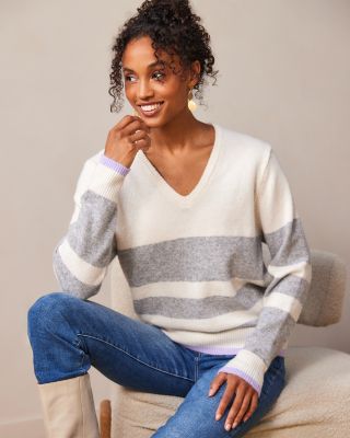 Striped V-Neck Sweater