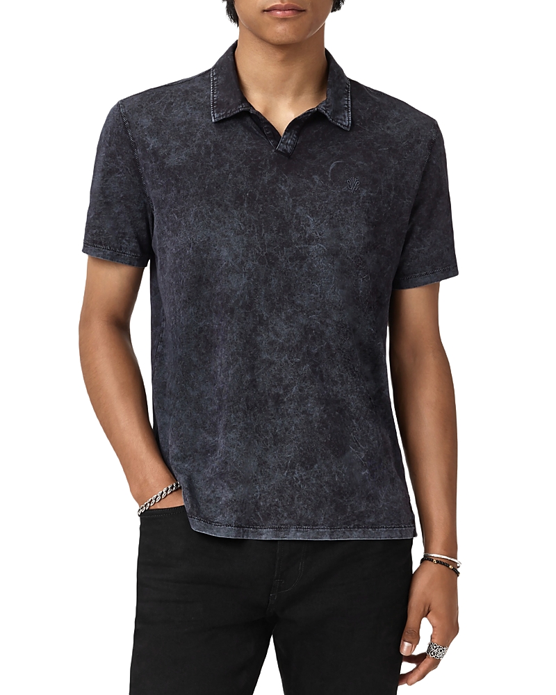 John Varvatos Carsten Open Collar Denim Polo Shirt