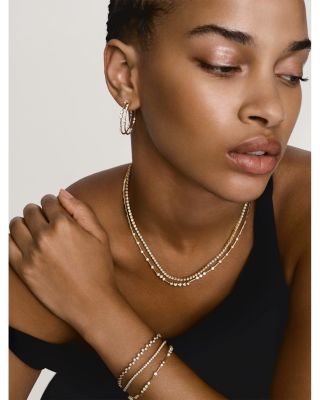 Scattered Diamond Station Necklace in 14K Yellow Gold, 1.0 tcw