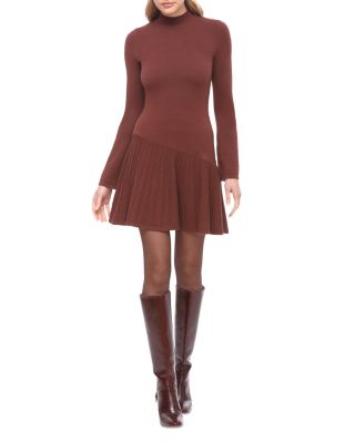 Mock Neck Knit Mini Sweater Dress