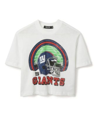  Women's NFL New York Giants Game Time Mock Neck Crop Tee