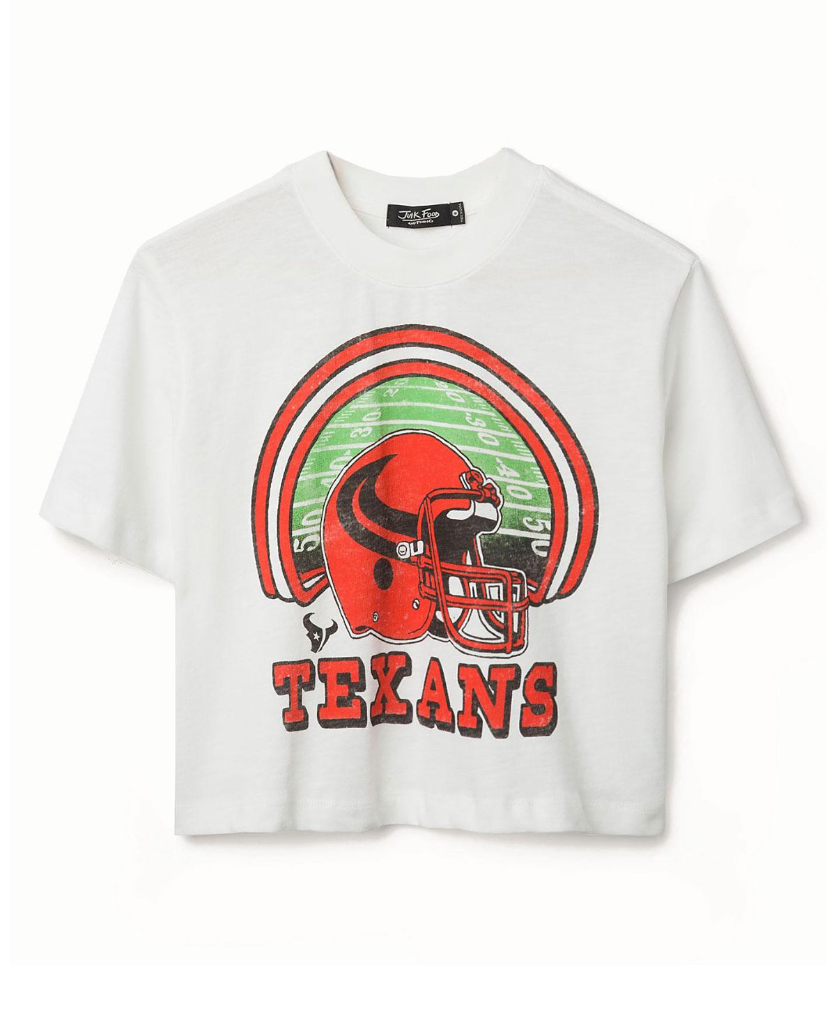 Junk Food Clothing Women's Nfl Houston Texans Game Time Mock Neck Crop Tee