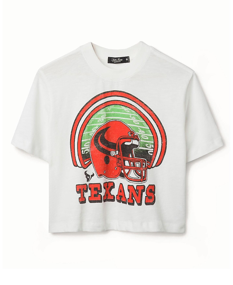 Junk Food Clothing Women's Nfl Houston Texans Game Time Mock Neck Crop Tee