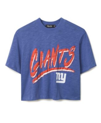  Women's NFL New York Giants Thrill Mock Neck Crop Tee