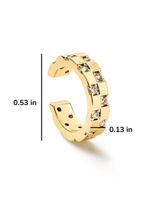 Brass and Cubic Zirconia Eden Ear Cuff Earrings