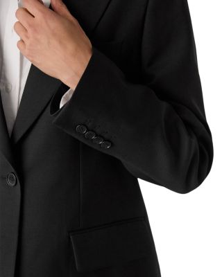 Single Breasted Wool Blend Blazer