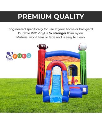 Inflatable Bounce House with Slide for Kids (Without Blower) - 18 x 12 x 14.5 Foot Backyard Inflatable Bouncy House - Built-In Bladder Water Misting System for Kids