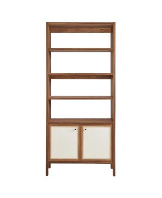 Capri 4-Shelf Wood Grain Bookcase
