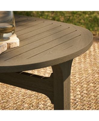 Saratoga Oval Outdoor Patio Teak Wood Coffee Table