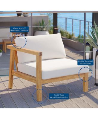  Bayport Outdoor Patio Teak Wood Left-Arm Chair