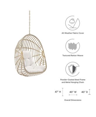 Amalie Wicker Rattan Outdoor Patio Rattan Swing Chair without Stand