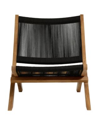 Vienna Outdoor Patio Teak and Rope Folding Accent Lounge Chair