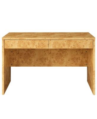 Hudson 2-Drawer Burl Wood Desk