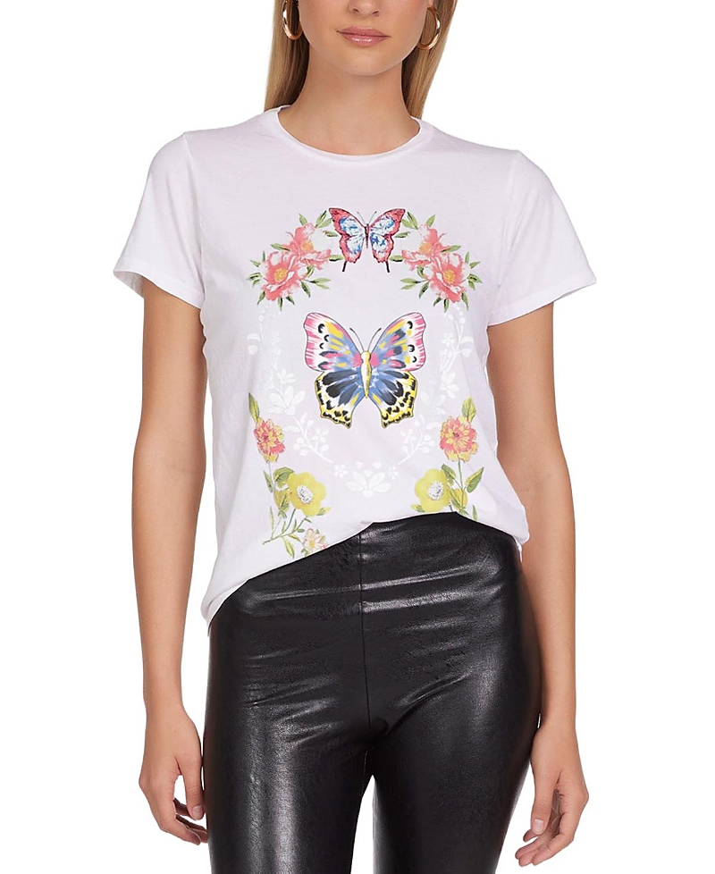 Lauren Moshi Croft Butterfly Love Tee In White