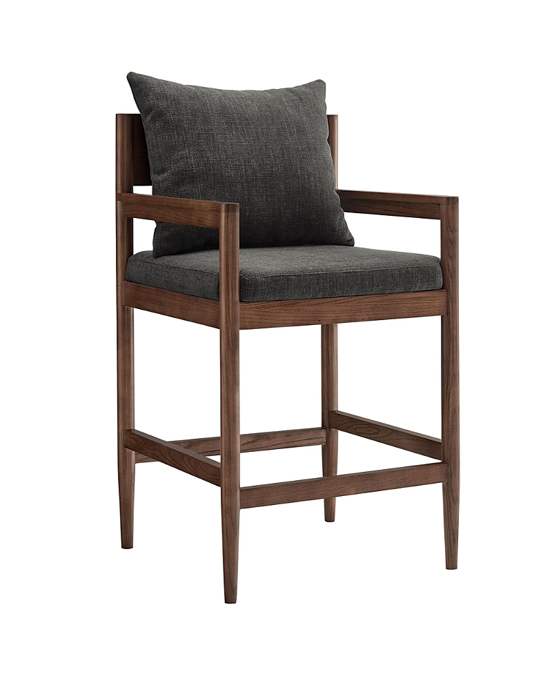 Modway Remington Wood Counter Stool In Gray