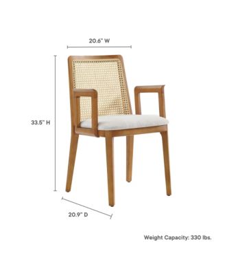 Monarch Wood and Rattan Dining Armchair