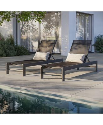 Tahoe Outdoor Patio Mesh and Aluminum Chaise Lounge