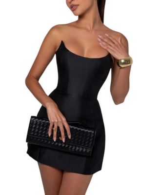 Strapless Sheen Corset Mini Dress