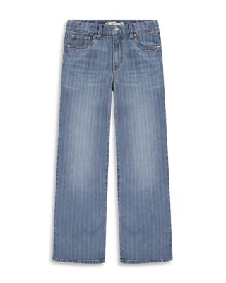 Girls' Textured Stripe Wide Leg Jeans - Big Kid