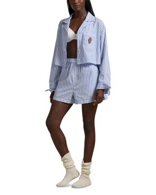Cropped Shirt &amp; Boxer Pajama Set - Exclusive