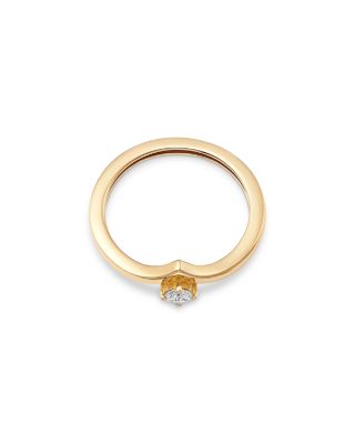 14K Yellow Gold Diamond Chevron Ring