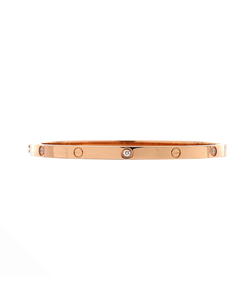 Click to view more detailed imagery on our partner's website Pre-owned Pre-owned Cartier Cartier Small Love 6 Diamond Bracelet 18k Rose Gold And Diamonds In Pink