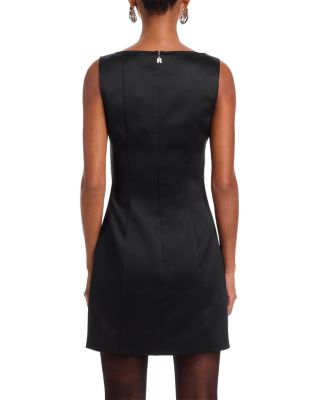 Satin Floral Appliqu&eacute; Dress