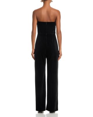 Strapless Velvet Jumpsuit - Exclusive