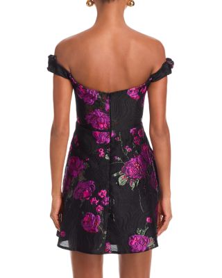Rose Brocade Mini Dress - Exclusive