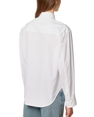 Cotton Shirt with Lace Ribbon