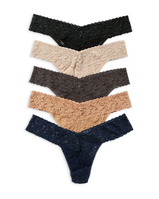 Signature Lace Low Rise Thongs, Set of 5