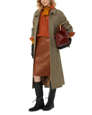 Weekend Signature Papaile Leather Pencil Skirt