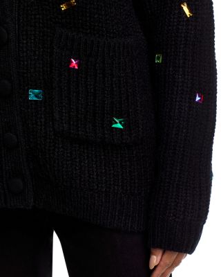 Scattered Jewels Oversized V Neck Cardigan - Exclusive