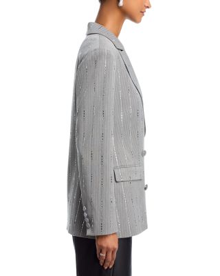 Oversized Crystal Pinstripe Blazer - Exclusive