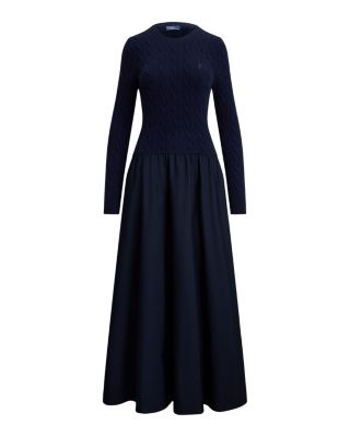 Cable Knit Poplin Dress
