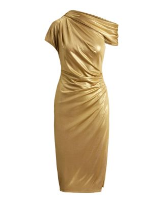 Metallic Off-the-Shoulder Cocktail Dress