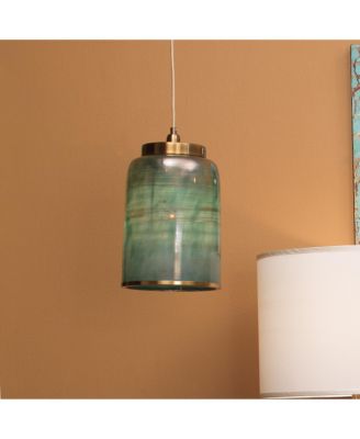 Vapor Aqua Metallic Glass 1 Light Pendant